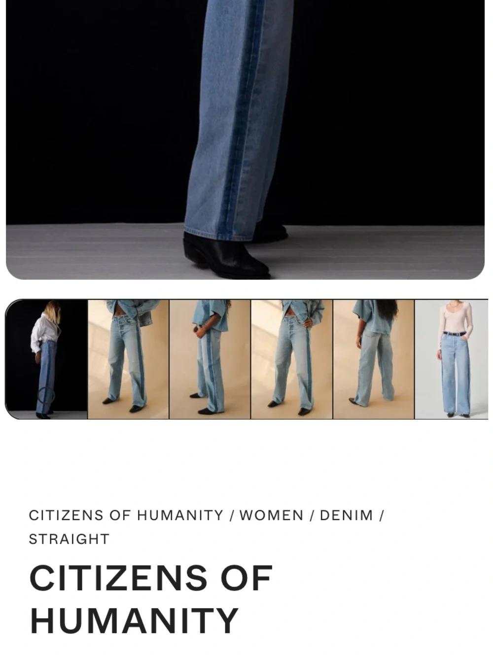 Citizens Of Humanity Two-Tone Denim Straight Jeans - Picture 2 of 9